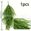 Colgante de Pared Artificial de Aguja de Pino de Norfolk Transfronterizo Densos Verdes Navideños Colgantes Flores Falsas Decoración del Hogar Caucho de Tacto Suave
