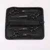 Tesoura Reta para Cabelo de Animal de Estimação para Cima e para Baixo Curva 6,5 polegadas Preto 7 polegadas Conjunto de Tesouras de Aço Inoxidável para Animais de Estimação