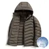 Chaqueta de plumón para hombre Otoño e Invierno Versión con capucha desmontable Grosor medio Sin costuras Laminada Estándar Nacional 90% plumón de pato blanco Chaqueta de plumón acanalada
