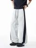 Pantalones de Chándal para Hombre Jianheng High Street Estilo Americano Bloques de Color Gama Alta Rectos Holgados Casual Versátiles Adelgazantes y que Alargan la Figura