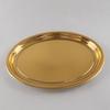 Prato descartável de 12 polegadas banhado a ouro e prata oval para frutas e doces, prato frio para banquete de peru, prato de plástico para festa