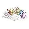 Ramas de Frutos Rojos con Polvo Dorado Simuladas de 12 Cabezas Comercio Electrónico Transfronterizo Nueva Decoración del Hogar para Navidad y Festival de Primavera Popular Ramas de Bayas Coloridas