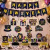 Decoraciones de panal de abeja de Año Nuevo transfronterizas, banderines de espiral temáticos de Año Nuevo, suministros de decoración para fiestas coloridos con temática de remolino retro