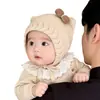 Gorro para bebé niña para otoño e invierno, gorro de punto cálido y grueso que protege las orejas, gorro de lana a prueba de viento para niñas pequeñas
