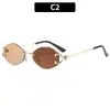Gafas de Sol de Estilo Europeo y Americano Personalizadas que Cambian de Color Sin Marco de Moda Nuevas para Exteriores Protección Solar Gafas de Sol Transfronterizas para Mujer