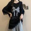1.00 kg-150.00 kg Talla Grande Camiseta de Manga Corta Ginny Bordada con Mariposas para Mujer Verano Nueva Holgada Adelgazante Top Ins