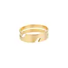Anillo de acero inoxidable nuevo para hombre y mujer, anillo de pareja con baño de oro real, anillo simple hueco, joyería transfronteriza al por mayor