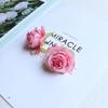 Cabeça de flor rosa simulação decoração de casamento flor de lapela cabeça de flor material artesanal diy combinação de roupas flor flor