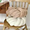 Almohada Suave de Visón Europeo, Cuerda Redonda de Cojín de Tres Hilos, Cojín Redondo Floral, Respaldo de Sofá, Decoración de Cojín Tejida a Mano