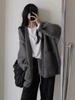 Cardigan de Tricô Solto Casual Simples Novo Estilo Outono/Inverno 2026 Feminino Cor Lisa Versátil Jaqueta Suéter Exterior