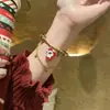 Conjunto de Pulseiras de Quatro Peças Edição Limitada de Natal para Mulheres, Acessórios de Atmosfera Festiva de Nicho, Presente Versátil para Estudantes e Melhores Amigos