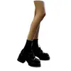 Zapatos de cuero para mujer de suela gruesa populares, colección otoño 2026, zapatos Mary Jane de tacón grueso que aumentan la altura, mocasines de plataforma de tacón alto universitarios
