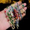Pulseira super brilhante colorida de zircônia adorável em forma de cobra e borboleta, pulseira de temperamento de luxo leve, pulseira de nicho de personalidade de alta qualidade para mulheres