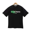 Versão Correta da Camiseta Pronta Redonda de Manga Curta Solta Palm Palm Angels Estampa de Letras Splash Transfronteiriça