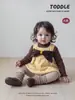 Conjunto de Estilo Retro para Niñas de Otoño e Invierno Vestido Chaleco con Lazo Niña Pequeña Suéter con Felpa Ropa Interior Base Ropa Cálida de Invierno