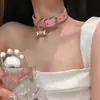 Estilo Oscuro Puro Deseo Sexy Correa Hueso de Perro Cuero Anillo para el Cuello Gargantilla Collar Femenino Punk Banda para el Cuello Cadena para el Cuello