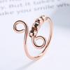Anillo Giratorio de Cuentas Láser Wish Micro-Movimiento Círculo Espiral Único Rotación Libre Anillo Anti-Estrés Ansiedad Anillo para Mujer Geométrico