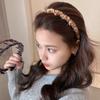 Diadema de Felpa de Leopardo de Alta Gama con Sentido Coreano para Mujer Otoño e Invierno Textura Esponjosa Parte Superior Craneal Alta Lavado de Cara Presión Diadema para el Cabello Adorno para la Cabeza