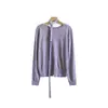 Suéter de punto pullover 100% lana con diseño de cinta, cuello redondo, hombro normal, top de manga larga ajustado nuevo de otoño para mujer 2026