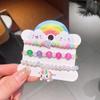 Pulseira de acrílico infantil de venda quente transfronteiriça artesanal frisada cor dos desenhos animados frutas menina conjunto de joias para todos os fósforos