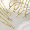 Colar Tendência Amazon Transfronteiriço com 26 Letras Pingente Dourado Personalizado Gargantilha Acessórios para Festa e Dia a Dia Atacado em Estoque