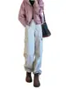Pantalones cargo anchos de alta calidad, elegantes y versátiles con cintura elástica y puños ajustables, diseñados para crear un efecto adelgazante, para mujer, colección otoño 2026, H090410