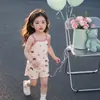 Novos Pijamas Infantis Verão Fofo Desenho Animado Menina Alça Fina Regata Shorts Conjunto Menina Bebê Roupas de Casa Moderno