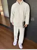 4007 Flanela Coral Gola Alta Com Zíper Espessada Pijama Masculino Inverno Forrado com Fleece Roupa de Casa Quente Conjunto de Duas Peças para Usar ao Ar Livre