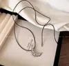 Collar de Cordón de Cuero Negro con Croissant Estilo Coreano para Mujer, Nueva Cadena Larga Versátil y Elegante para Suéter, Accesorio de Cadena para Clavícula