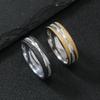 Cross-border criativo de aço inoxidável joias moda anel simples anel liso atacado flor linha cruzada fosco titânio casal anel fabricante