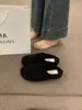 Zapatos Birkenstock de lana grises retro estilo bosque para mujer, calzado de exterior para otoño e invierno, nuevo modelo 2026 slip-on, pantuflas de media caña con forro de polar