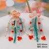 Pendientes de flores de vidrio tejidas con borlas largas de colores de súper hadas, pendientes hechos a mano, tocado, material colgante, venta al por mayor