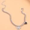 Pulseira Simples Estilo Japonês e Coreano Pulseira de Urso Cartoon Geométrico Pulseira de Corrente de Metal Estilo Frio Elegante