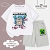 Novo Minecraft Meu Mundo Roupas Infantil Manga Curta Shorts terno Meninos Desenho Animado Camiseta Top Solto