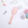 Peine de masaje con mango de agarre de gato y cabeza de gato con cabeza de gato de dibujos animados en polvo para niña, peine de goma para peinar el cabello, peine enrollable