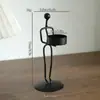 Adorno de Candelabro de Hierro Forjado Estilo Europeo Decoración Creativa para Sala de Estar Portavelas Prop para Cena Romántica a la Luz de Velas en Restaurante
