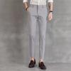 Pantalones casuales para hombre, primavera y otoño, finos, holgados, rectos, recortados, negros, para negocios, profesionales, sencillos, para traje.