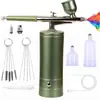 Pistola de aerógrafo modelo para arte de uñas eléctrico, Aplicador de esencia para pasteles, Dispositivo de inyección de oxígeno para graffiti de pintura de belleza facial, Aerógrafo