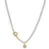Collar Único de Perlas Cepilladas de Diseñador para Mujer, Cadena para Suéter de Bolas Doradas y Plateadas Anudada, Versátil, Lujo Ligero, Sensación de Alta Gama