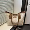 Bolsas para Mujer Bolso de Paja de Verano Estilo Nuevo Gran Capacidad Tejido Hueco Moda Bolso de Mujer Textura Bolso de Viaje