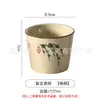 Taza de Cerámica Colorida Bajo Esmalte Pintada a Mano Estilo Japonés con Boca de Cerdo y Platillo, Taza Maestra Vintage para Cata de Té, Vajilla de Té para Restaurante, Juego de Té Japonés para Uso Doméstico