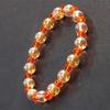 Pulseira de cristal artificial com zircônia de 8mm, âmbar de cristal laranja, pulseira de vidro dourada da moda, presente