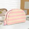 Nueva Bolsa de Maquillaje Rayada con Conchas Organizador Portátil de Artículos de Tocador Bolsa Pequeña de Lavado para Viaje Bolsa de Gran Capacidad