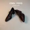 Versão em Pele de Ovelha~Sapatos Mary Jane Femininos Estilo Francês com Elevação Oculta, Bico Fino, Confortáveis para os Pés, Salto Alto, Solado Macio, Adequado para o Dia a Dia, Sapatos de Salto Bloco