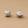 Plata pura s925 vintage personalizada brillante con cuentas de plata enroscadas, cuentas espaciadoras para bisutería DIY, accesorios decorativos de plata para pulseras, compatible con 8 mm