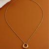 Corrente Clavicular de Anel Minimalista de Luxo Leve Temperamento Exquisito Casual Generoso Elegante Inteligente Banhado a Ouro 18K Cor Preservada Colar Curto