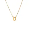 Collar con colgante pequeño de moda 26 letras inglesas acero de titanio oro de 18k cadena de clavícula simple versátil sin decoloración venta al por mayor