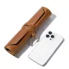 Cuero Crazy Horse Hecho a Mano Creativo Funda Protectora para Pincel Amazon Primera Capa Piel de Vaca Cortina para Bolígrafos Bolso para Lápices Multifuncional Cuero Genuino