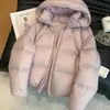 Chaqueta de algodón corta con capucha tipo nube para mujer, diseño coreano de otoño e invierno, moda, color gris