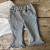 Pantalones Acampanados a Cuadros Estilo Coreano para Bebé y Niño Pequeño para Otoño e Invierno Pantalones Exteriores de Algodón Ajustados Deportivos para Bebé Pantalones para Niña